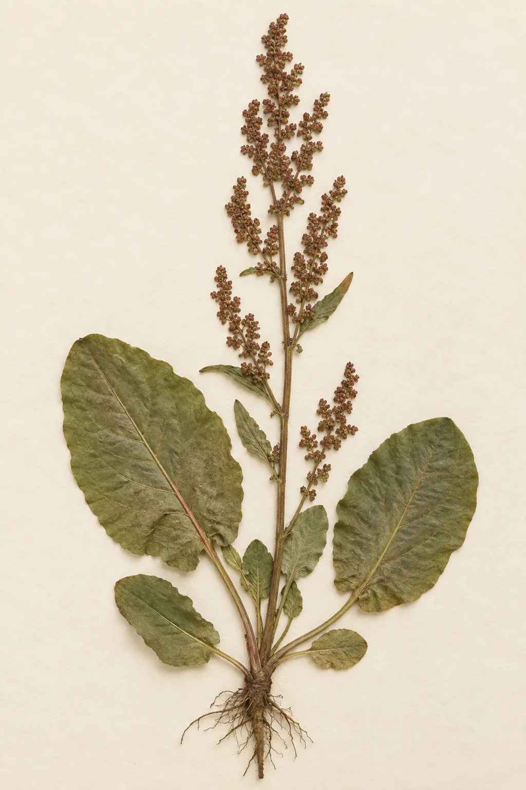 Pressed botanical specimen of Broad-leaved Dock