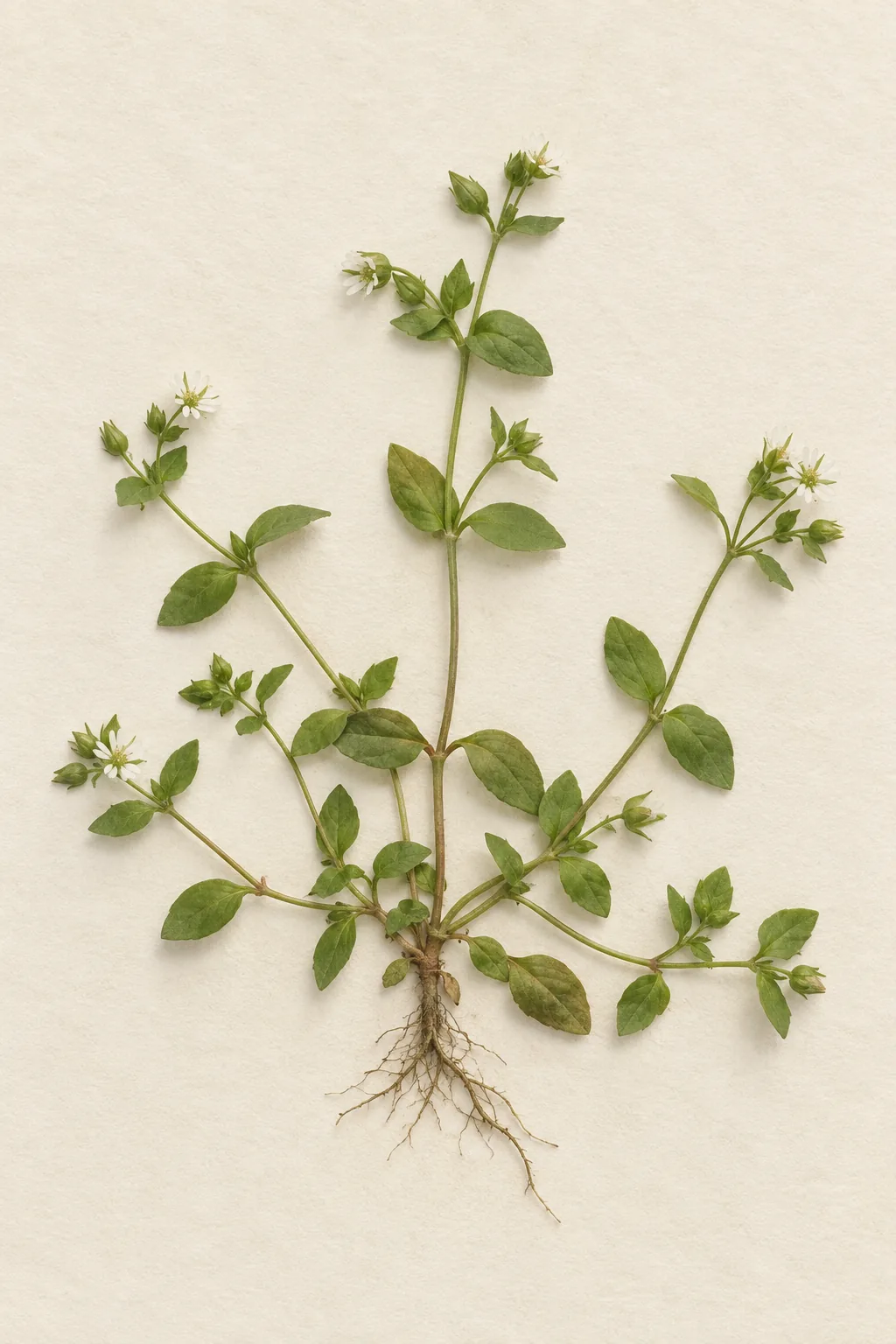 Pressed botanical specimen of Chickweed
