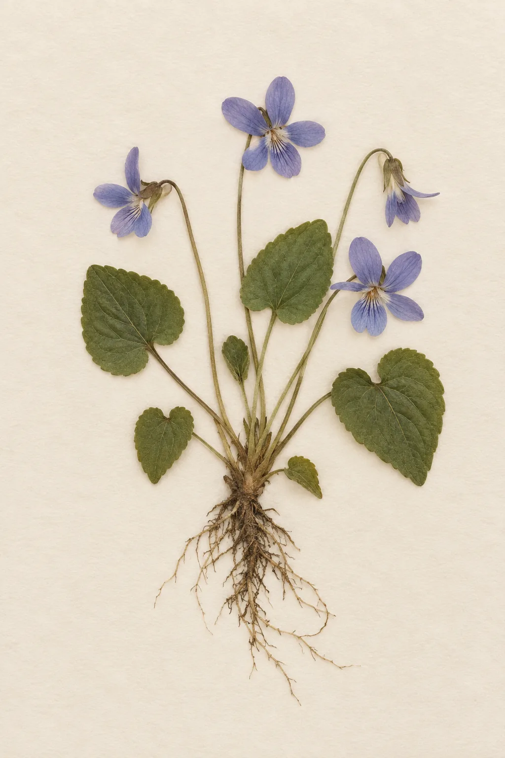 Pressed botanical specimen of Dog Violet