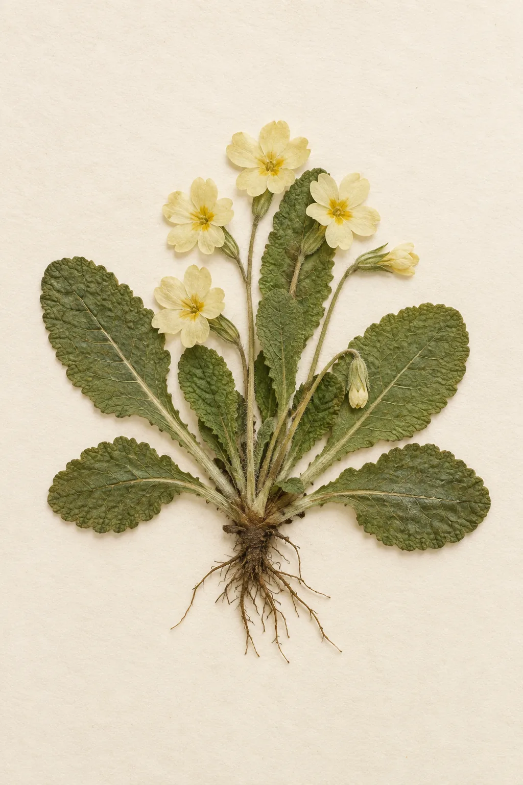 Pressed botanical specimen of Primrose