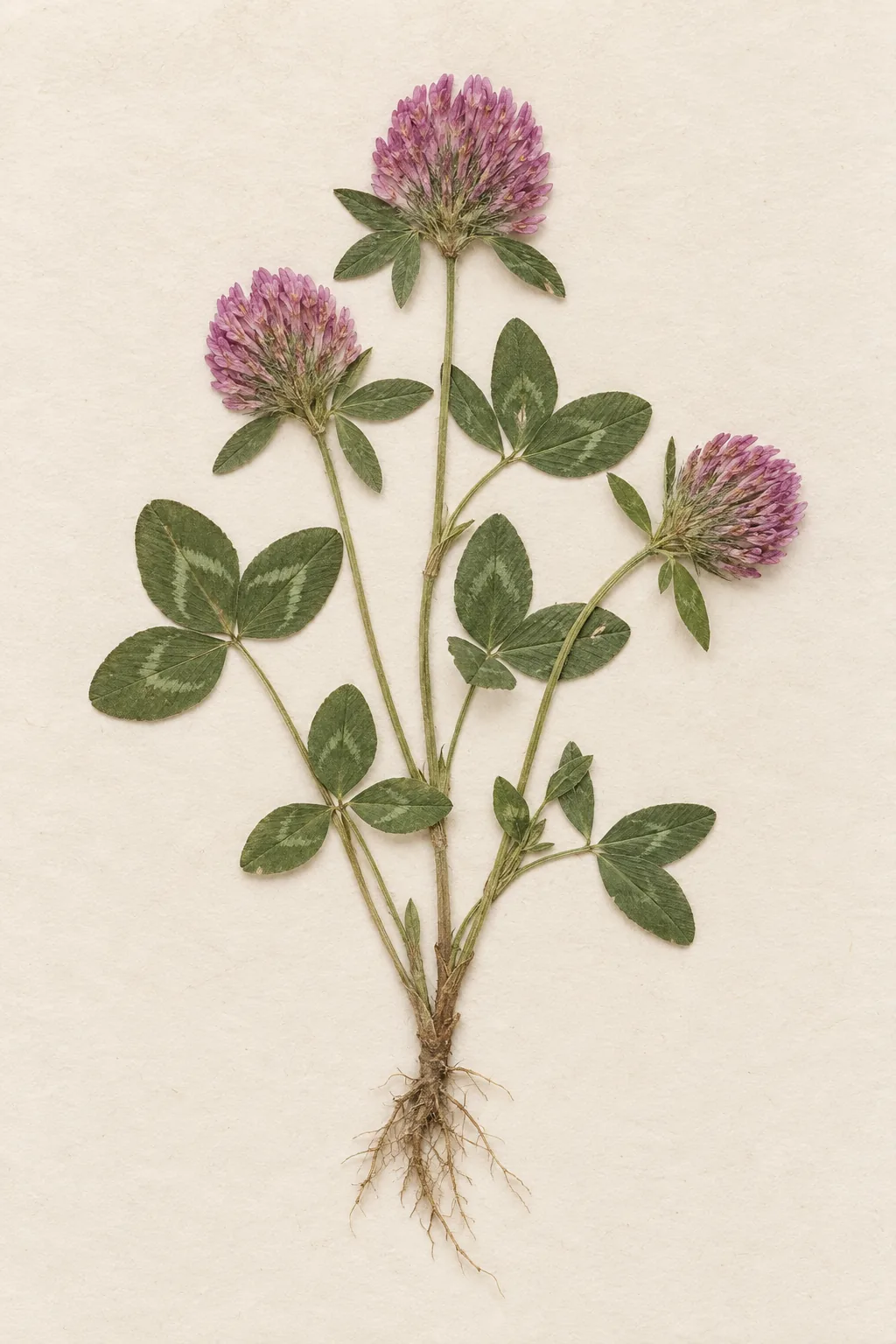 Pressed botanical specimen of Red Clover