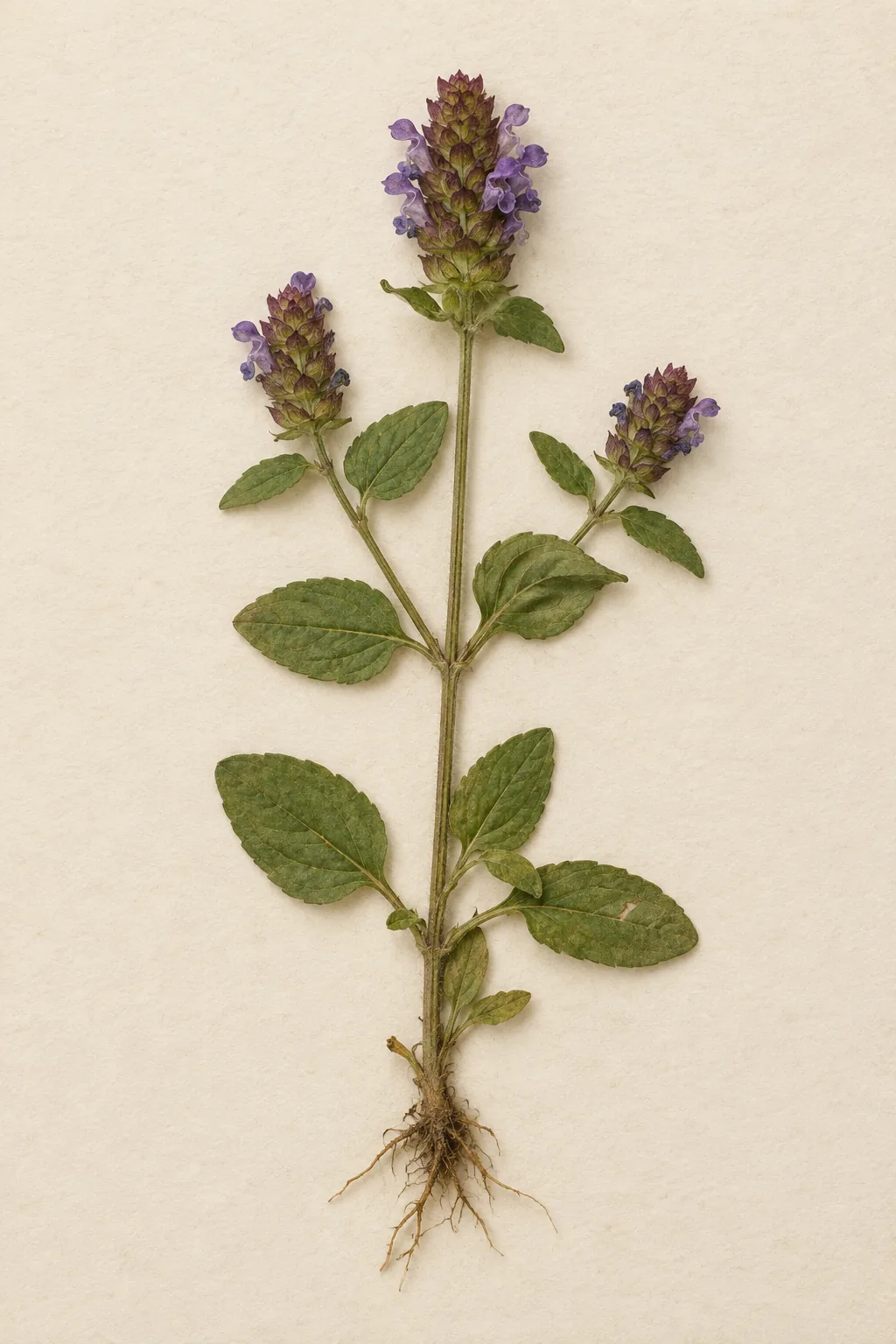 Pressed botanical specimen of Self-heal